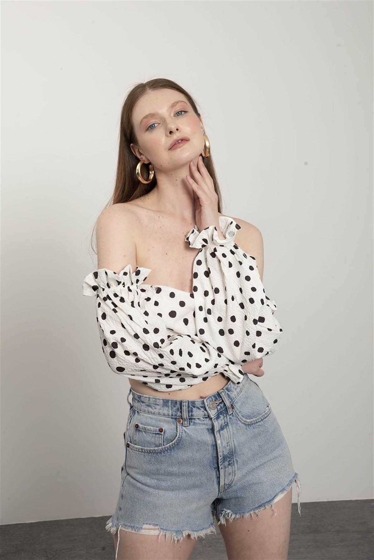 White Pool Neck Combed Fabric Unprinted Dresess