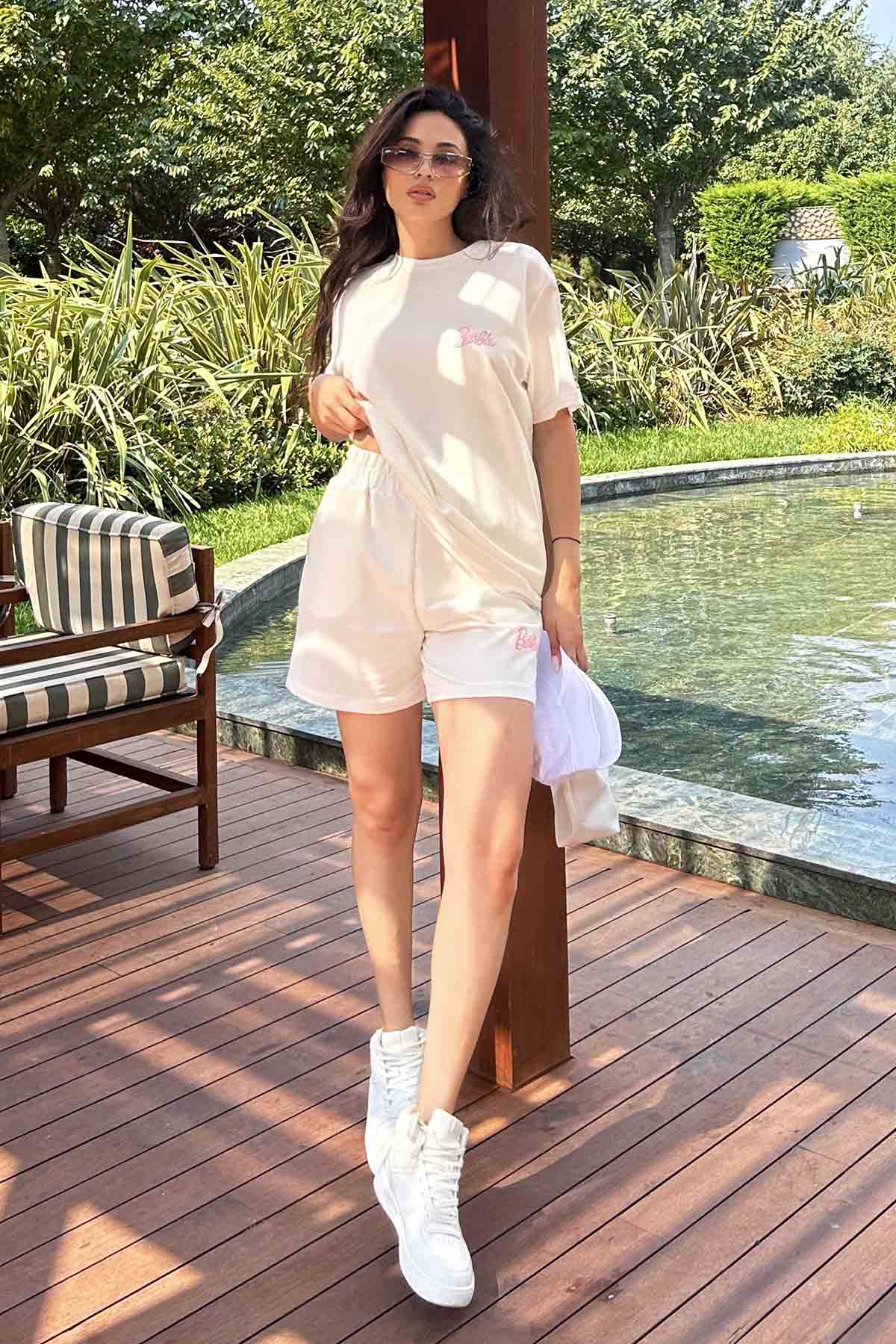 White Shirt Collar Long Arm Without Accessories Cotton Fabric Regular Trousers Comfortable Suit