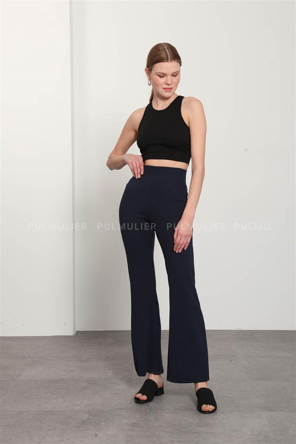 Navy Blue Pool Neck Combed Fabric Unprinted Dresess