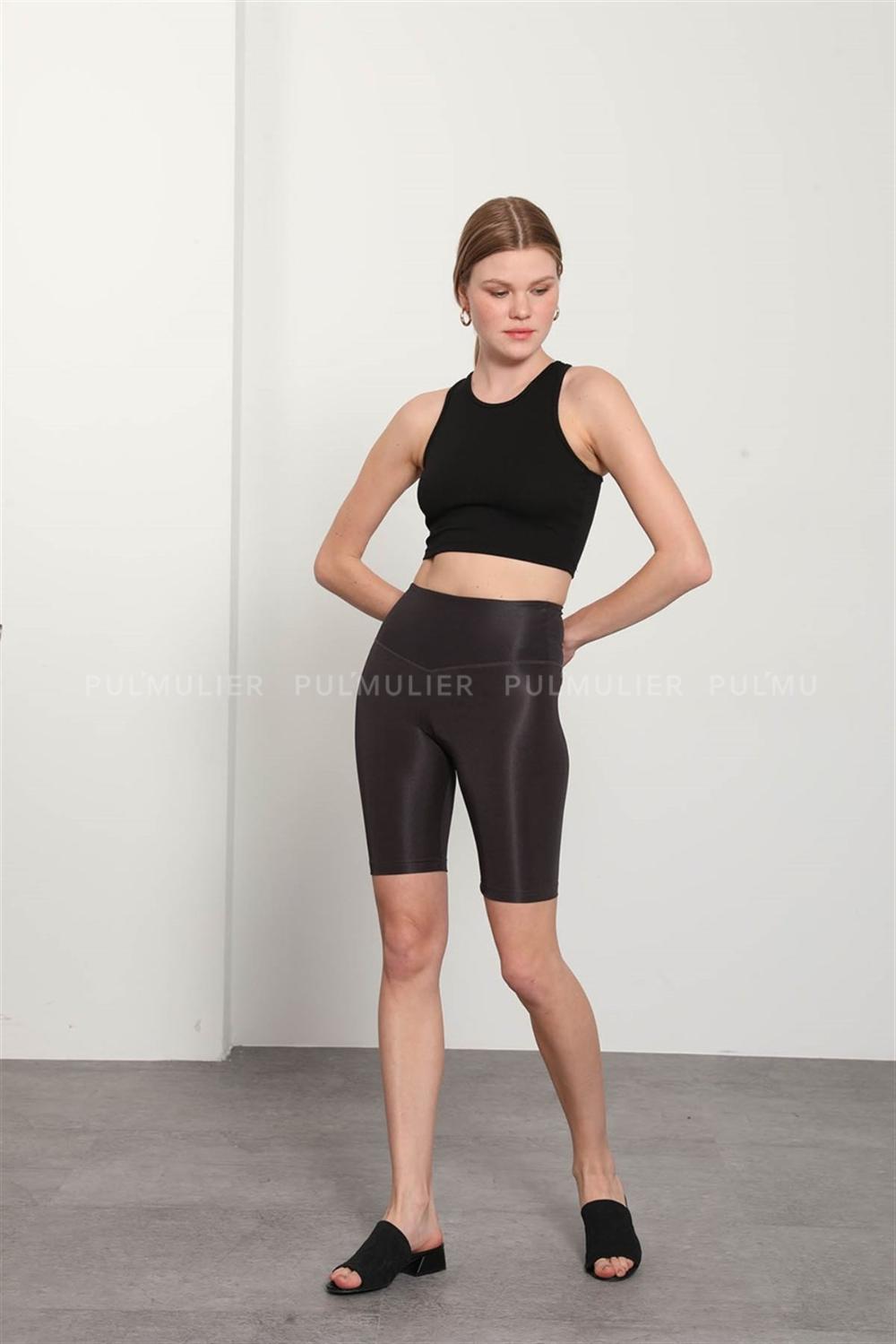 Anthracite Pool Neck Combed Fabric Unprinted Dresess