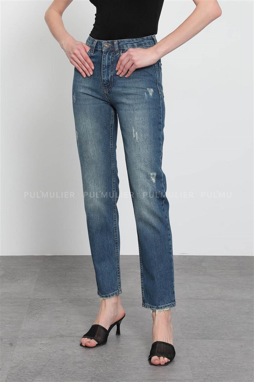Blue Pool Neck Combed Fabric Unprinted Dresess