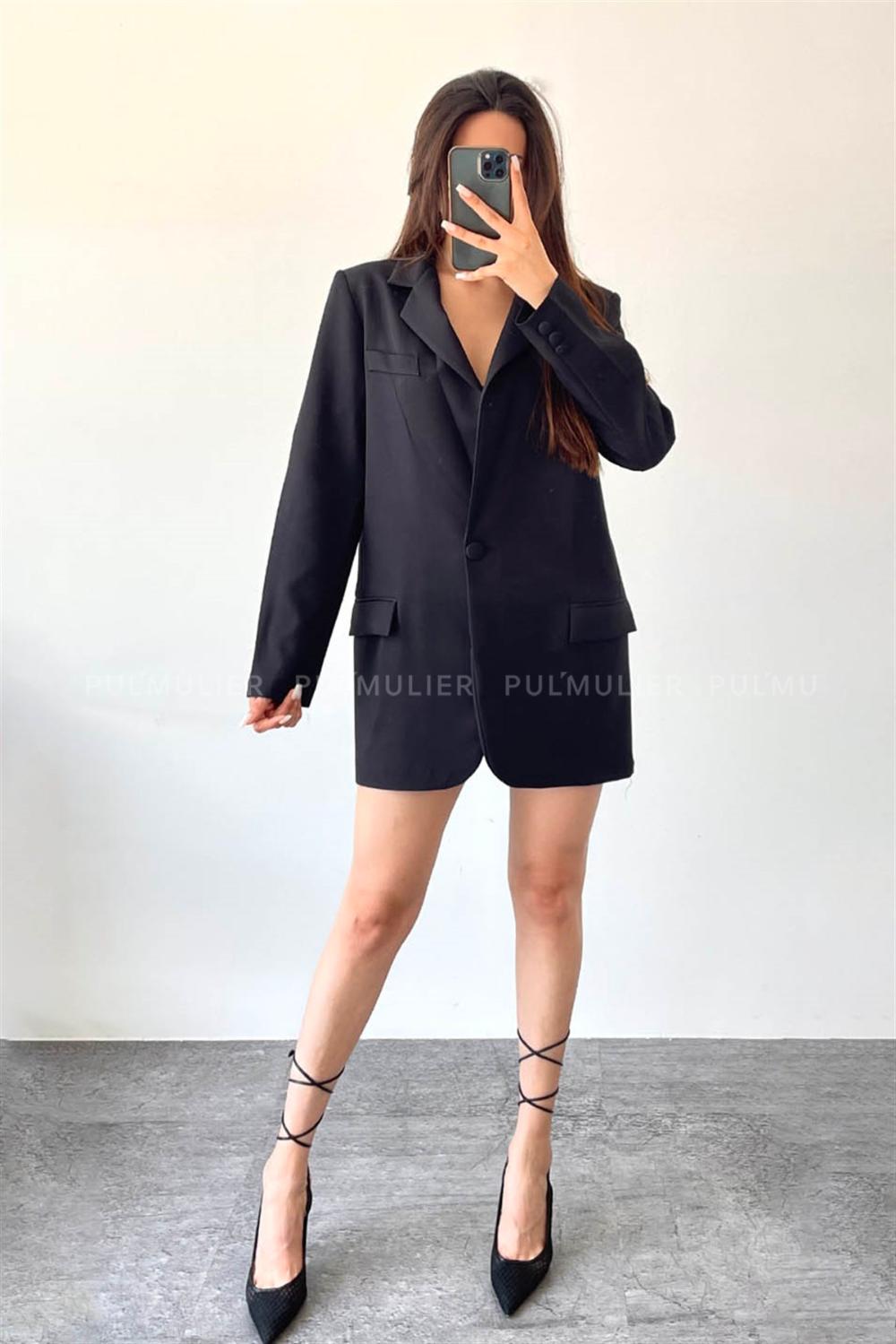 Black Pool Neck Combed Fabric Unprinted Dresess