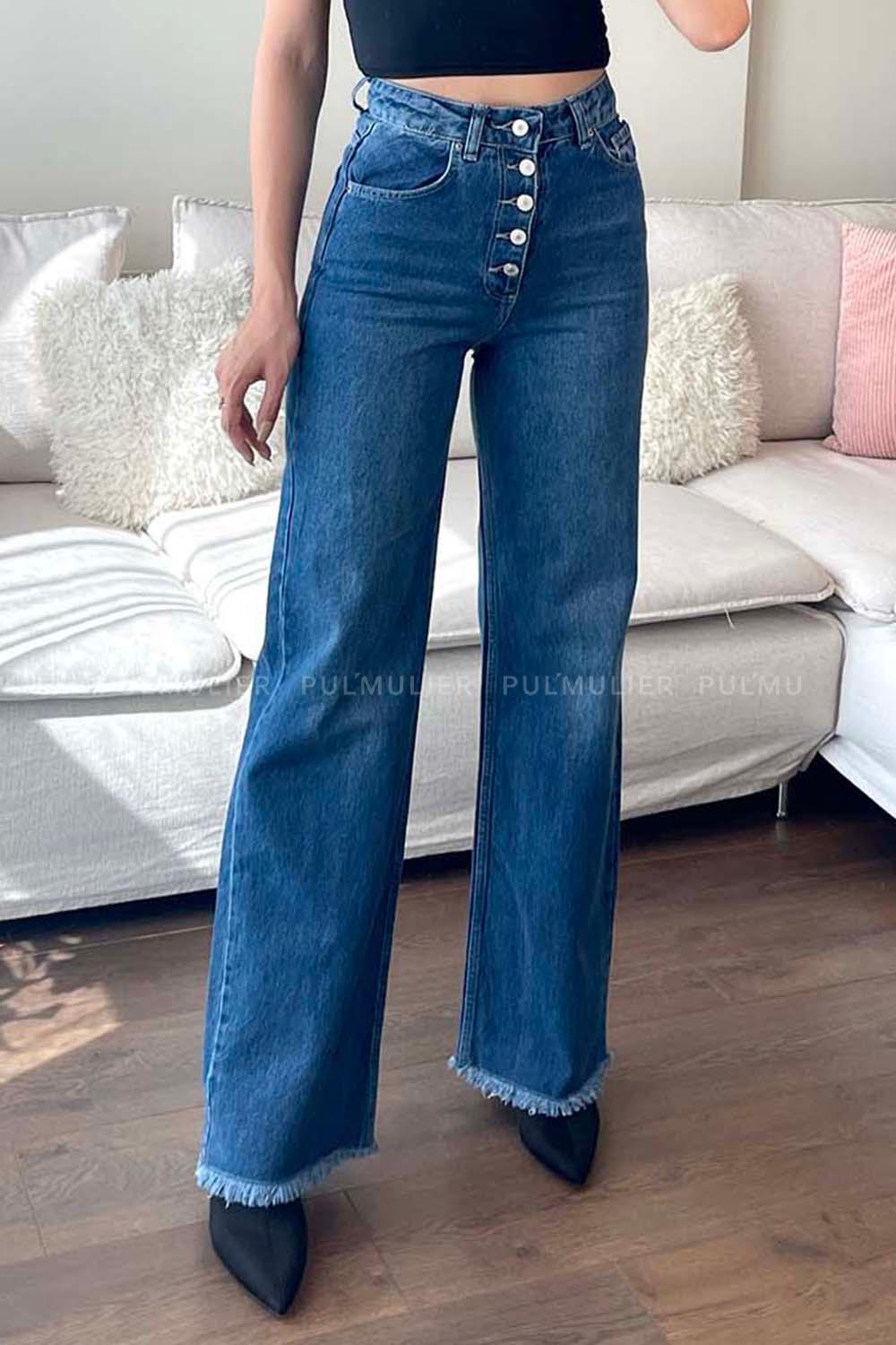Blue Denim High Waist Denim Pants