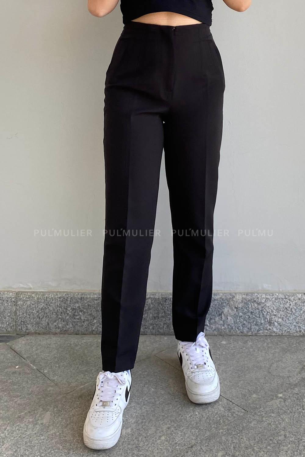 Black Cotton High Waist Comfortable Pants