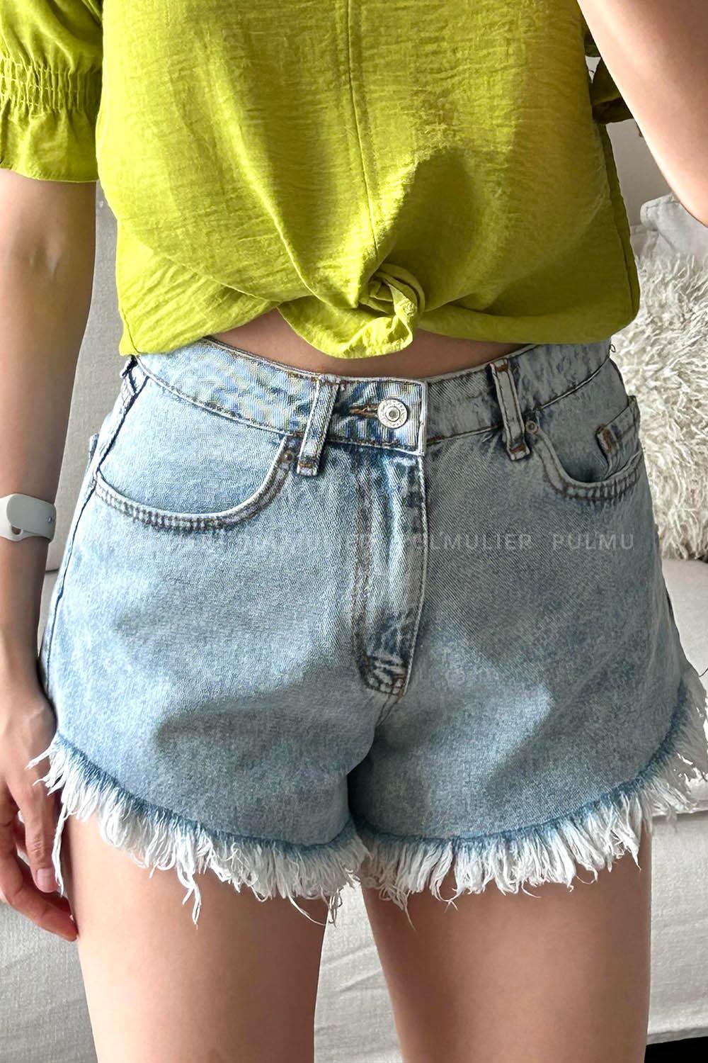 Denim Blue Denim High Waist Denim Pants
