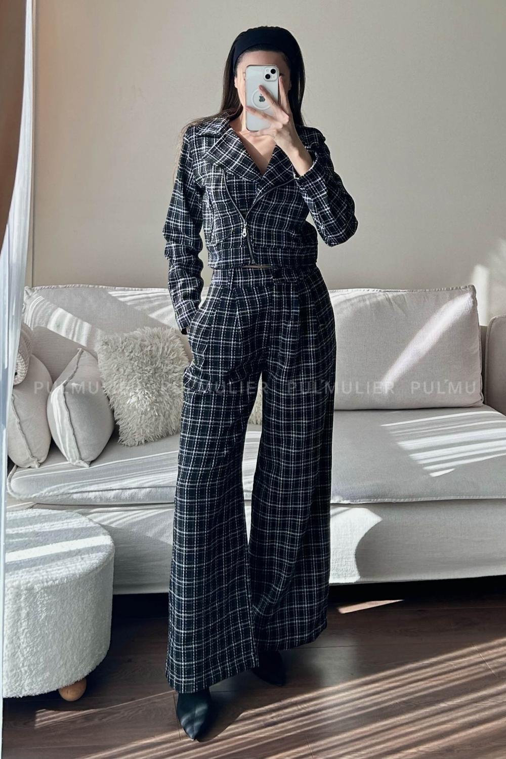 Black Crew Neck Long Arm Without Accessories Cotton Elastic Trousers Comfortable Suit