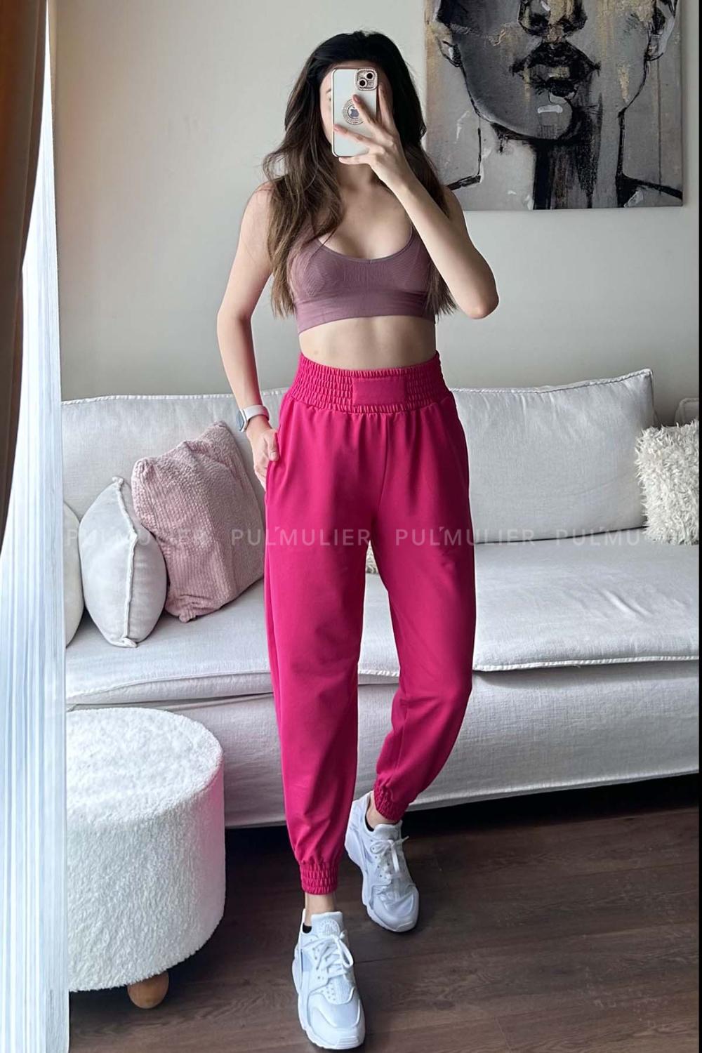 Fuchsia Regular Trousers High Waist Regular Cut Bottom Tracksuit