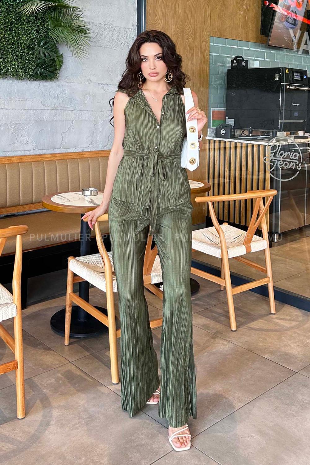 Khaki Shirt Collar Long Arm Without Accessories Cotton Fabric Regular Trousers Comfortable Suit