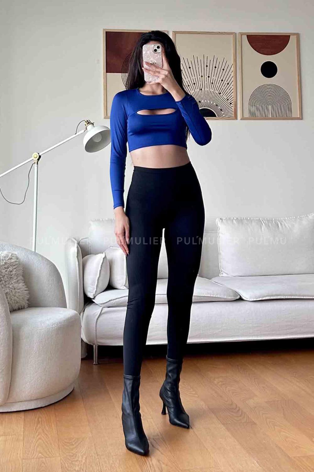 Saxe Normal Neck Short Arm Cotton Fabric Crop