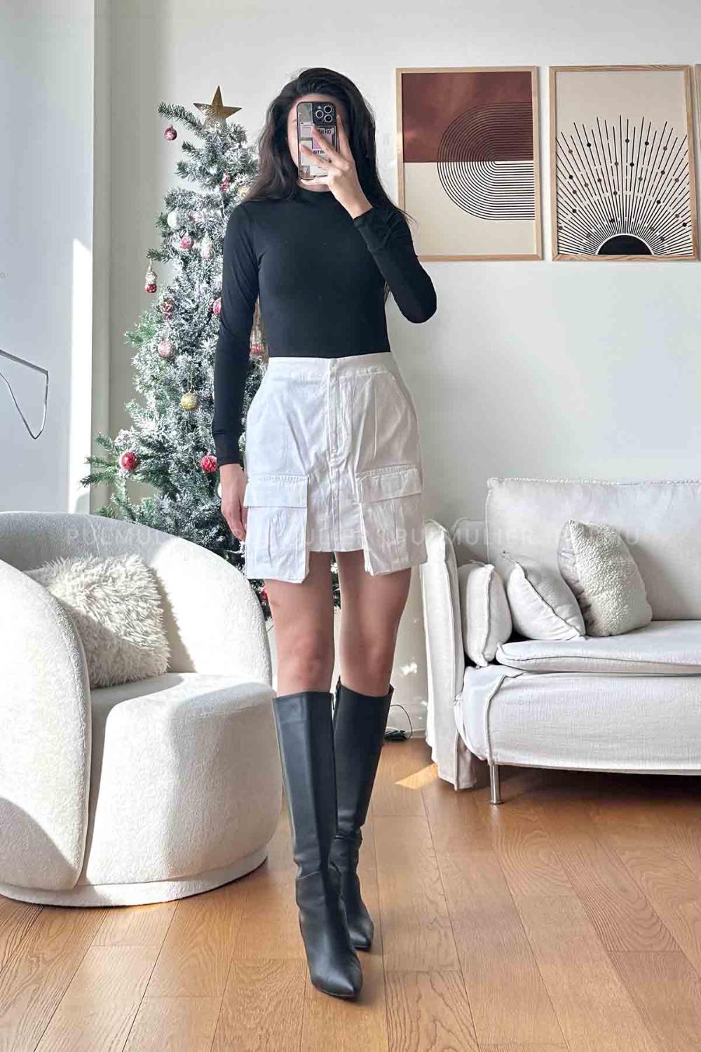 White Skin Unprinted Skirt