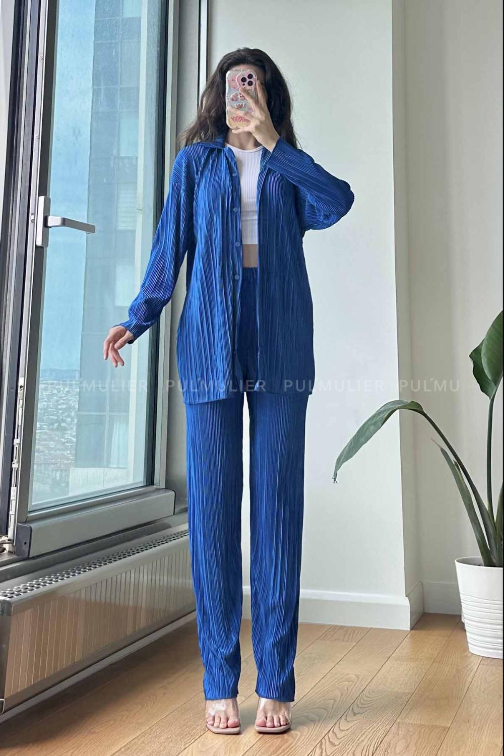 Saxe Shirt Collar Long Arm Without Accessories Cotton Fabric Regular Trousers Comfortable Suit