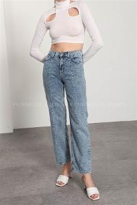 Ice Blue Pool Neck Combed Fabric Unprinted Dresess
