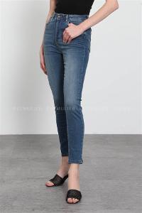 Denim Blue Pool Neck Combed Fabric Unprinted Dresess