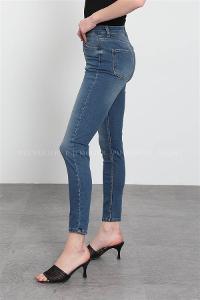 Denim Blue Pool Neck Combed Fabric Unprinted Dresess
