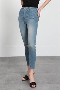 Denim Blue Pool Neck Combed Fabric Unprinted Dresess