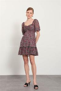 Rose Pool Neck Combed Fabric Unprinted Dresess