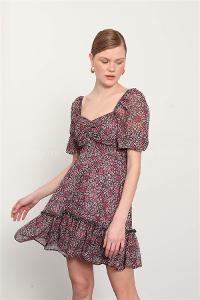 Rose Pool Neck Combed Fabric Unprinted Dresess