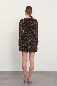 Black Pool Neck Combed Fabric Unprinted Dresess