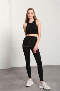 Black Pool Neck Combed Fabric Unprinted Dresess