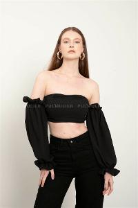 Black Pool Neck Combed Fabric Unprinted Dresess