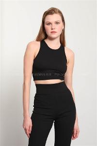 Black Pool Neck Combed Fabric Unprinted Dresess