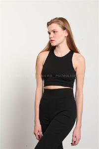 Black Pool Neck Combed Fabric Unprinted Dresess