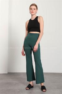 Emerald Green Pool Neck Combed Fabric Unprinted Dresess