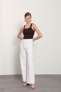 Brown Pool Neck Combed Fabric Unprinted Dresess
