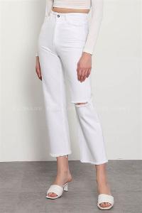 White Pool Neck Combed Fabric Unprinted Dresess