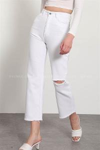 White Pool Neck Combed Fabric Unprinted Dresess
