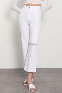 White Pool Neck Combed Fabric Unprinted Dresess