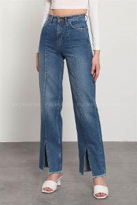 Denim Blue Pool Neck Combed Fabric Unprinted Dresess