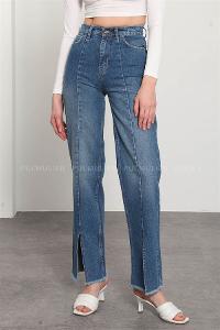 Denim Blue Pool Neck Combed Fabric Unprinted Dresess