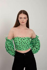 Neon Green Pool Neck Combed Fabric Unprinted Dresess