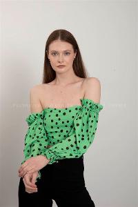 Neon Green Pool Neck Combed Fabric Unprinted Dresess