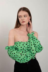 Neon Green Pool Neck Combed Fabric Unprinted Dresess