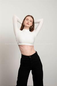 White Pool Neck Combed Fabric Unprinted Dresess