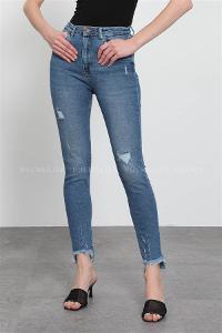 Denim Blue Pool Neck Combed Fabric Unprinted Dresess