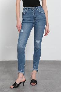 Denim Blue Pool Neck Combed Fabric Unprinted Dresess