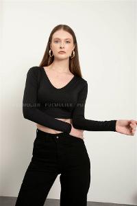 Black Pool Neck Combed Fabric Unprinted Dresess