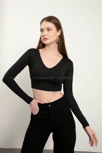 Black Pool Neck Combed Fabric Unprinted Dresess