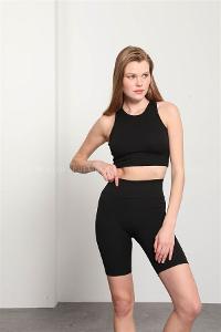 Black Pool Neck Combed Fabric Unprinted Dresess
