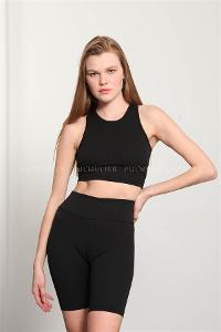 Black Pool Neck Combed Fabric Unprinted Dresess