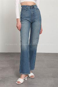 Denim Blue Pool Neck Combed Fabric Unprinted Dresess
