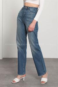 Denim Blue Pool Neck Combed Fabric Unprinted Dresess