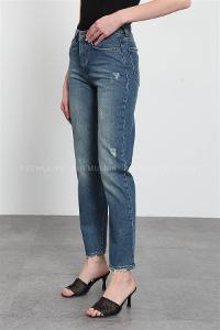 Blue Pool Neck Combed Fabric Unprinted Dresess
