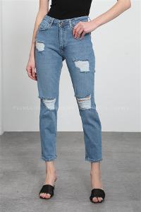 Denim Blue Pool Neck Combed Fabric Unprinted Dresess