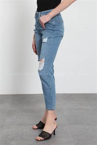 Denim Blue Pool Neck Combed Fabric Unprinted Dresess