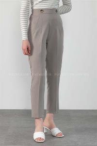 Gray Pool Neck Combed Fabric Unprinted Dresess