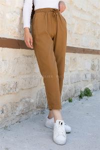 Camel Pool Neck Combed Fabric Unprinted Dresess